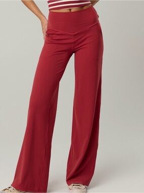 OFFLINE By Aerie - Real Me XTRA High Waisted Trouser - Summer Burgandy